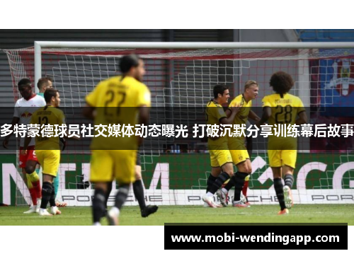 多特蒙德球员社交媒体动态曝光 打破沉默分享训练幕后故事