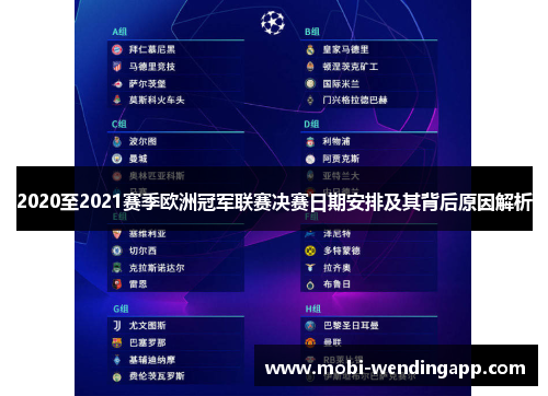 2020至2021赛季欧洲冠军联赛决赛日期安排及其背后原因解析