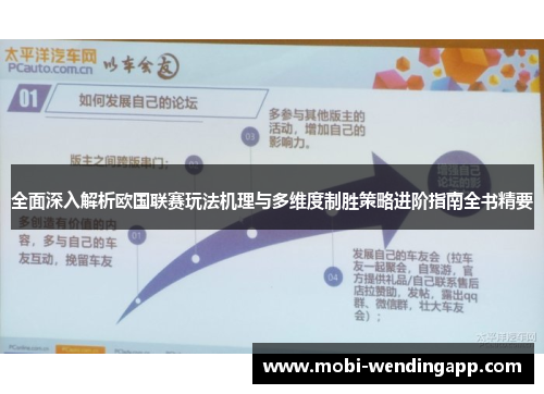 全面深入解析欧国联赛玩法机理与多维度制胜策略进阶指南全书精要