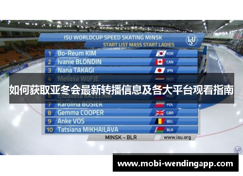 如何获取亚冬会最新转播信息及各大平台观看指南